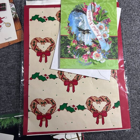 Vintage Christmas Paper Gift Wrap Sets NOS NIP Lot of 4 Ephemera Scrapbook Junk - Picture 12 of 13